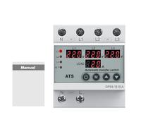 Conmutador automático 63A Interruptor de Transferencia Automática Trifásico | Conmutador Automático Protección Contra Sobretensión Subtensión Sobrecorriente Pantalla Digital LED para Fotovoltaico