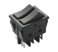 Conmutador basculante doble bipolar 16a250vac negro