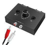 Conmutador bidireccional de audio estéreo 2 (1)-IN-1(2)-Out, conmutador estéreo analógico con botón de volumen, interruptor de audio estéreo R/L, interruptor de audio estéreo para radio, auriculares