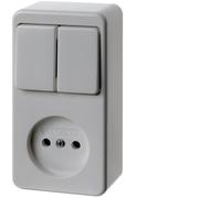 Conmutador combinado Hager Berker sin toma de tierra - 61673549