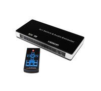 Conmutador Compatible con 5X1 con Extractor de Audio 5 en 1 Salida 4K con Extractor de Audio R/L ARC con Control Remoto IR UE