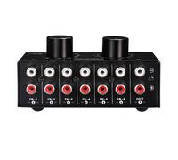 Conmutador de 6 Entradas y 1 Salidas SeleccióN de Fuente de Audio Conmutador Interruptor Selector de SeñAl de Entrada de Audio RCA con Ajuste de