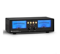 Conmutador de audio analógico de 4 canales VU para caja de distribución RCA con mando a distancia para Studio HiFi - 1 en 4 salidas, carcasa de metal, contactos dorados (luz trasera azul)