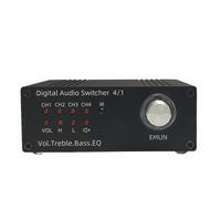 Conmutador de audio estéreo 4 en 1 compatible con ajuste de volumen