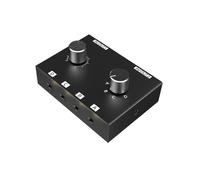 Conmutador de Audio Estéreo de 3,5 mm, Divisor de Audio de 6 Vías, Bidireccional, 4 Entradas y 2 Salidas, con Control Giratorio de Volumen.