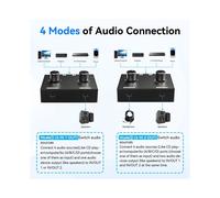 Conmutador de Audio Estéreo de 3,5 mm, Divisor de Audio de 6 Vías, Bidireccional, 4 Entradas y 2 Salidas, con Control Giratorio de Volumen.