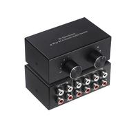 Conmutador de Audio EstéReo RCA de 4 VíAs Bidireccional Conmutador de Audio de Canal de Sonido L/R, Divisor de Audio de 2 en 4 Salidas O 4 en 2