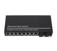 Conmutador de Fibra Ethernet, Convertidor de Medios de Fibra Ethernet de 100-240 V Puerto RJ45 de Modo único de Fibra única hasta 20 Km Tx1310nm RX1550nm para Red (Enchufe de la UE)