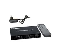 Conmutador de Matriz Compatible con 4K 60Hz, Divisor de Interruptor 2x4, Convertidor de Interruptor de Audio y Vídeo de 2 Entradas y 4 Salidas,