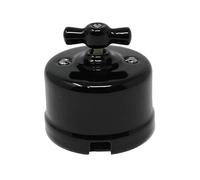 Conmutador de superficie F-Bright en porcelana negra 2902020-N. Ideal para darle un toque elegante y moderno a tus espacios. Perfecto para cualquier ambiente.