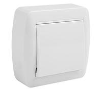 Conmutador de superficie mural, diseño compacto, fácil instalación, ideal para controlar luces y dispositivos en espacios reducidos.