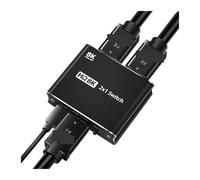 Conmutador de vídeo, 8K Switch HMI 2.1 Switcher Adapter 4K@120Hz 1080p 2x1 Video Converter For PS4 PS5 Camera Laptop PC To TV Projector para oficinas en el hogar, centro de datos