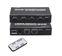 Conmutador de vídeo, Conmutador de matriz 4K, divisor 2x2, conmutador 2 entradas y salidas con control remoto por infrarrojos para oficinas en el hogar, centro de datos