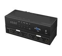 Conmutador de vídeo, Conmutador de matriz HMI 4x4, 4 entradas y salidas, 4K a 30 Hz, convertidor divisor conmutador montaje en bastidor compatible con x 2K a para oficinas en el hogar, centro de datos