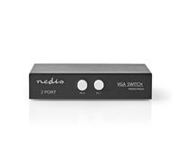Conmutador de vídeo Nedis CSWI5902BK VGA 2 Puertos Metal Negro
