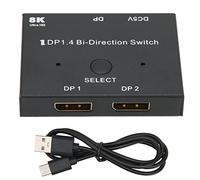 Conmutador DisplayPort 2x1/1x2 DisplayPort 8K DP 1.4 Conmutador Bidireccional 8K@30Hz 4K@120Hz Convertidor Divisor para Múltiples Fuentes Y Pantallas. (8K)