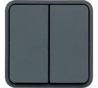 Conmutador doble con indicador luminoso, gris