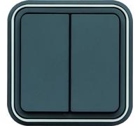 Conmutador doble, empotrar, gris