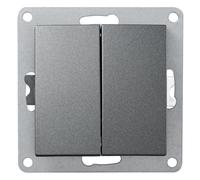 Conmutador doble FLAIR, antracita, 250V~/10A, empotrar