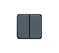 Conmutador doble Monobloc de superficie estanco HAGER Cubyko WNC040 IP55