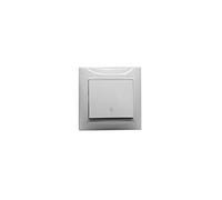 Conmutador empotrable serie premium color blanco. Intensidad 10A/250V.