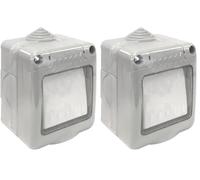 Conmutador estanco IP55, 10A, 250V - Ideal para exteriores y ambientes húmedos, protege circuitos eléctricos de agua y polvo. (Paquete de 2)
