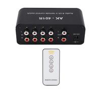 Conmutador estéreo para sistemas de audio, divisor de audio multifuncional 1 entrada 4 salidas con control remoto IR, sistema de gestión de audio