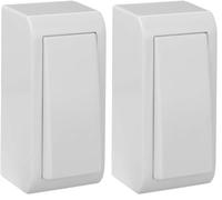 Conmutador estrecho de superficie, blanco, serie mural, ideal para controlar luces y dispositivos eléctricos en espacios reducidos. (Paquete de 2)