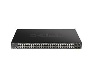 Conmutador gestionado inteligente D-Link DGS-1250-52XMP/E [48 Gigabit Ethernet PoE+, 370 W, 4 SFP+ de 10 Gbit/s]