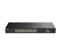 Conmutador gestionado inteligente D-Link DGS-1530-28P 24x Gigabit Ethernet (PoE+, máx. 370 W), 4x 10G SFP+, 1x USB 2.0, 1x puerto de consola