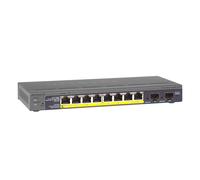 Conmutador gestionado inteligente de 10 puertos Netgear GS110TP [8x Gigabit LAN, PoE+ 55W, 2x SFP, sin ventilador]