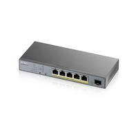 Conmutador gestionado inteligente Zyxel GS1350-6HP 5x Gigabit Ethernet (3x PoE+/2x PoE++ máx. 60 vatios), 1x SFP, largo alcance, incl. 1 año Nebula Pro