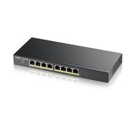 Conmutador gestionado inteligente Zyxel GS1900-8HP V3 8 puertos Gigabit Ethernet (8x PoE+, máx. 70 vatios), capa 2, de sobremesa, sin ventilador