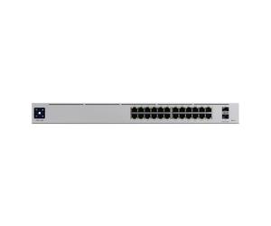 Conmutador gestionado PoE de 24 puertos Ubiquiti Professional 24 Gigabit Ethernet (16 PoE+ y 8 PoE++, máx. 400 W), 2 SFP+ de 10 Gbit/s