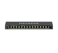 Conmutador gestionado por Web de 16 puertos NETGEAR GS316EPP [15x Gigabit Ethernet, PoE+ 231W, 1x SFP, carcasa metálica, sin ventilador]