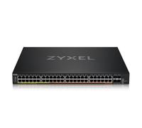 Zyxel Conmutador PoE de 52 puertos | 16 x 2,5 GbE, 32 x 1 GbE PoE++, 4 x 10G SFP+ | Conmutador de acceso Multi-Gig L3 administrado en la nube | Doble alimentación AC 960 W/DC 2400 W [XMG2230-52HP]