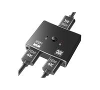 INF HDMI 2.0 Switch 2 en 1 Salida 4K HDMI Splitter 1 en 2 Salida, Alta resolución y frecuencia de actualización Que Proporciona una Buena disipación del Calor, 12x6x2 cm, Negro