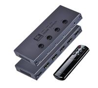 Conmutador HDMI 2.1, conmutador HDMI 4 en 1, salida 8K a 60Hz 4K a 240Hz, HDMI 2.1, selector de conmutación con soporte remoto CEC 3D HDR HDCP2.3 Dolby Vision/Atmos para PS5/4, Xbox Nintendo Switch