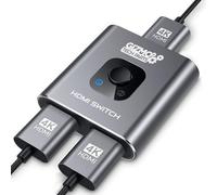 Conmutador HDMI 2 en 1 salida 4K a 60Hz, caja de conmutación HDMI bidireccional, selector de concentrador de aluminio para PS5, Xbox, Nintendo Switch, PC, Fire Stick, Roku, Apple TV a monitor/TV, no