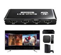 Conmutador HDMI 3 en 1 Out 4K 120Hz HDMI Splitter con mando a distancia, 8K 30Hz HDR10+ CEC HDCP2.3, distribuidor para PS5/PS4/3, Xbox, Switch, Blu-ray, PC, proyector, TV, adaptador Hub