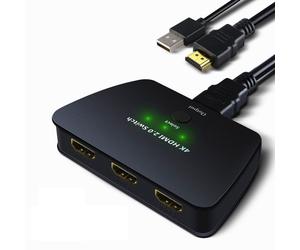 Conmutador HDMI 3x1 con HDR, 3D y 4K (2160p)
