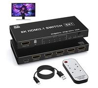 Conmutador HDMI 4K 120Hz 5 en 1 Divisor de Salida con Control Remoto - 8K @60Hz/4K @120Hz HDMI Switcher 5 Puertos para PS5, Xbox, PS4, PC TV