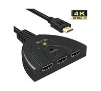 Conmutador HDMI 4k GANA, selector HDMI, conmutador de 3 puertos, cable divisor HDMI, compatible con