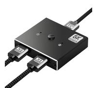 Conmutador HDMI 8K HDMI 2.1 divisor bidireccional 1 en 2 salidas/2 en 1 salida de pantalla Ultra HD 4K @120Hz 8K @60Hz Pantalla 3D 48Gbps HDMI Switcher para Xbox, Apple TV, PS5/PS4, Roku, Blu-Ray,