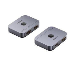 Conmutador HDMI Bidireccional Vention AKPH0 8K 2.1 USB Tipo C Aluminio Gris 1m