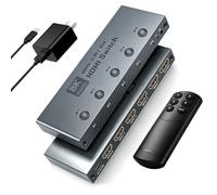 Conmutador HDMI de 8 K @ 60 Hz, 5 x 1, Tendak Aluminio HDMI 2.1 Switch 5 en 1 Salida HDMI Conmutador con mando a distancia IR Soporte 4K @ 120Hz/240Hz, HDR10, HDCP 2.3