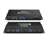Conmutador HDMI Kvm 2 monitores 2 computadoras edid emulador 4k 144hz conmutación de teclas de acceso rápido doble monitor Kvm Switch HDMI 2.1 edid 1440P 120hz 144hz 165hz 240hz 2 monitores 2