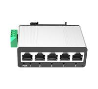 Conmutador industrial compacto de 5 puertos no gestionado, carcasa de aluminio, soporta temperaturas extremas, instalación de rieles DIN, carcasa de metal, conmutador Ethernet