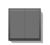 Conmutador Interruptor Pared Interruptor de pared simple 1/2 vía, interruptor luz doble, botón grande triple, marcos plástico 1, 10 A(2Gang Grey)