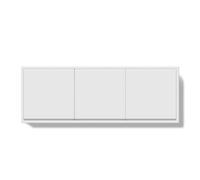 Conmutador Interruptor Pared Interruptor de pared simple 1/2 vía, interruptor luz doble, botón grande triple, marcos plástico 1, 10 A(1G 1G 1G White)